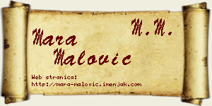 Mara Malović vizit kartica